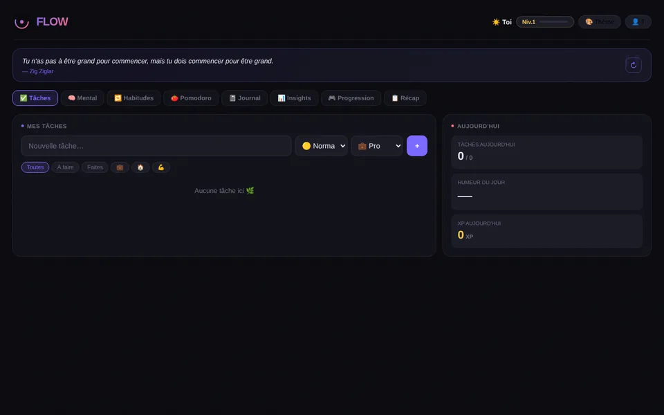 L'interface de FLOW