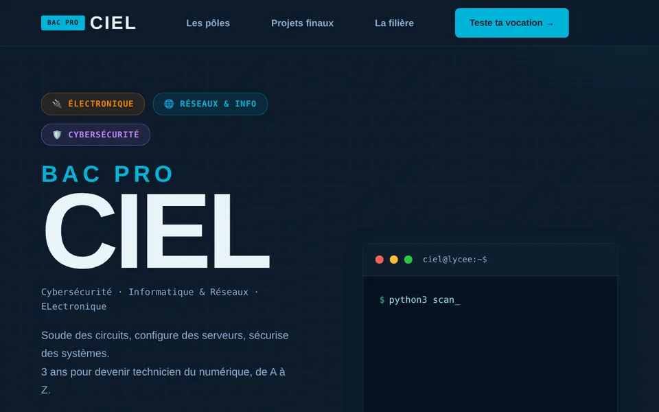Le site des portes ouvertes du Bac Pro CIEL