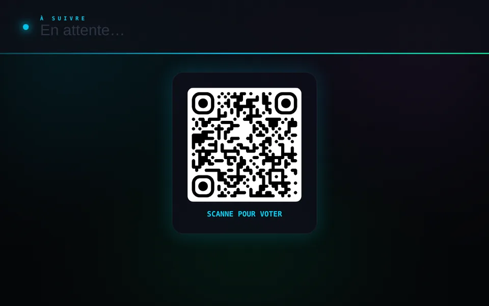 L'écran du Vibe Manager avec son QR code